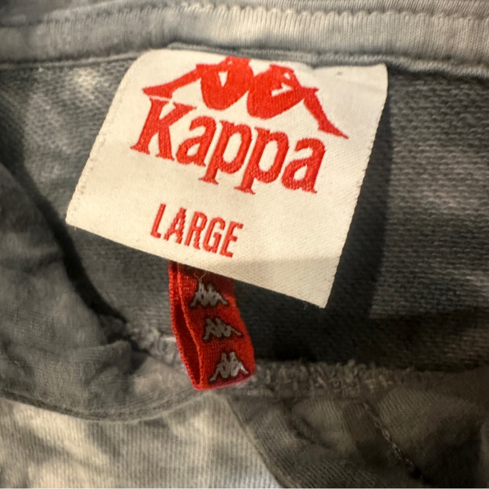 Kappa Tie Dye Hoodie Gray Black Logo Pullover Sweatshirt Mens Large - Picture 6 of 8